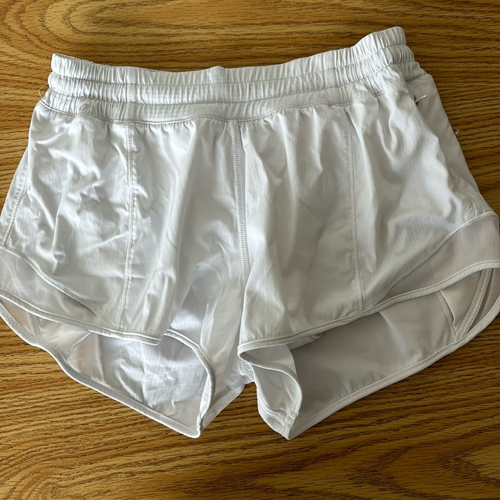 Lululemon Hotty hot shorts, low rise, 2.5in, white. Barely worn, size 4